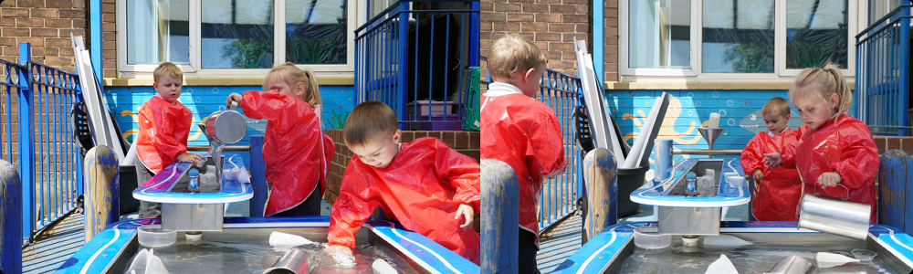 Children playing with water